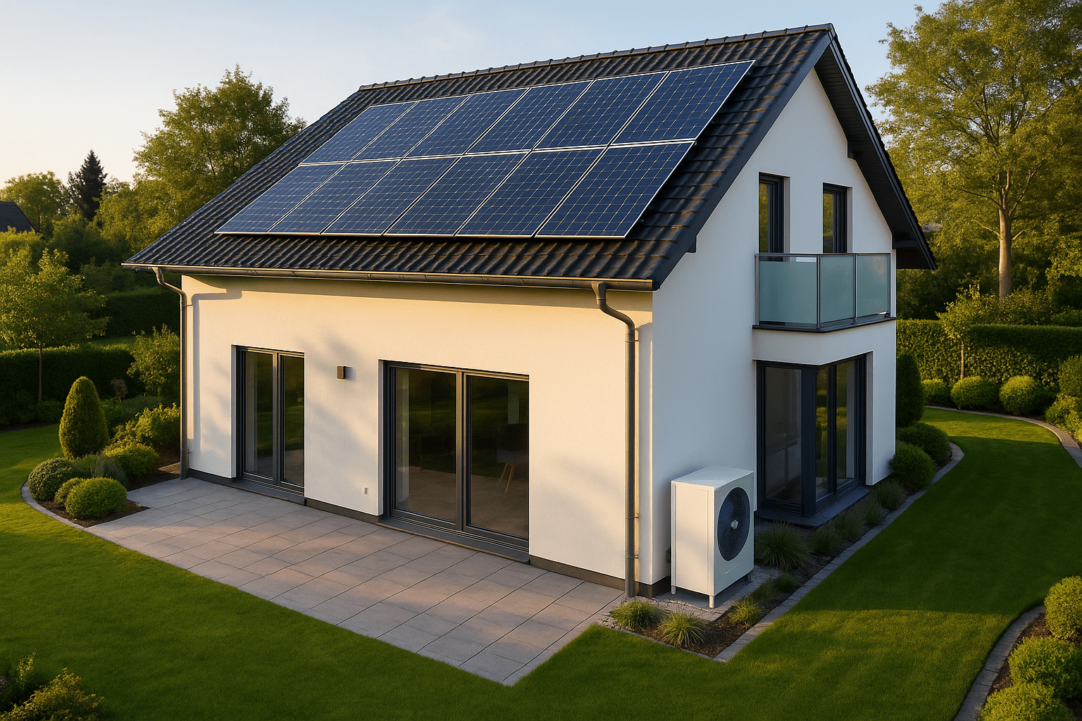 Nowoczesny dom z pompą ciepła