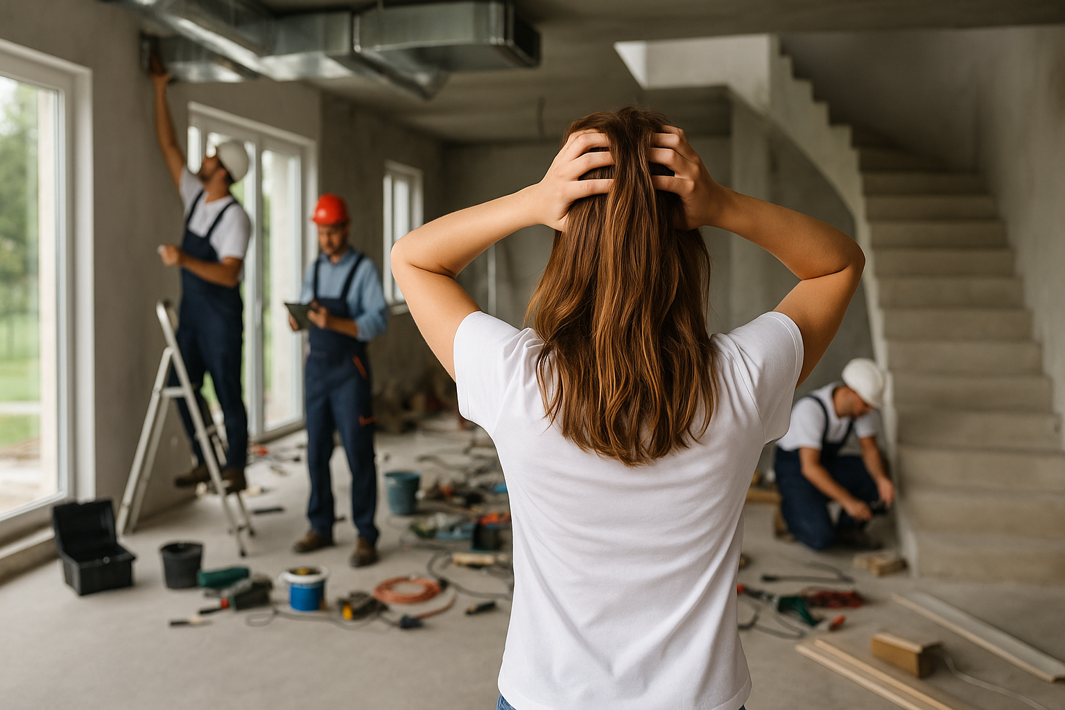 Chaos na budowie domu z powodu braku jednej firmy od montażu klimatyzacji