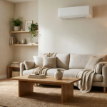 Klimatyzator na ścianie w salonie