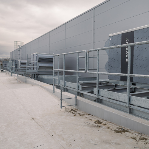 system wentylacji dach obiekt logistyczny Legnica instalacje HVAC